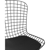 Стул обеденный Bertoia черный с черной подушкой 2 шт