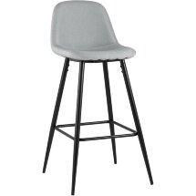 Стул барный Stool Group Валенсия серый с подножкой, ножки черные