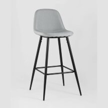 Стул барный Stool Group Валенсия серый с подножкой, ножки черные