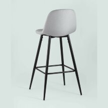 Стул барный Stool Group Валенсия серый с подножкой, ножки черные