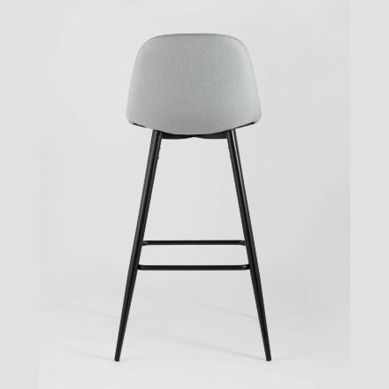 Стул барный Stool Group Валенсия серый с подножкой, ножки черные 