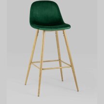 Стул барный Stool Group Валенсия зеленый обивка из велюра ножки из металла стилизованные под дерево с подножкой