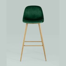 Стул барный Stool Group Валенсия зеленый обивка из велюра ножки из металла стилизованные под дерево с подножкой
