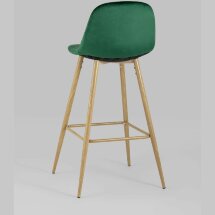 Стул барный Stool Group Валенсия зеленый обивка из велюра ножки из металла стилизованные под дерево с подножкой