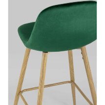 Стул барный Stool Group Валенсия зеленый обивка из велюра ножки из металла стилизованные под дерево с подножкой
