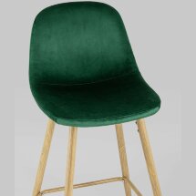 Стул барный Stool Group Валенсия зеленый обивка из велюра ножки из металла стилизованные под дерево с подножкой