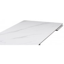 Керамический стол Памелла 140(200)х80 белый мрамор alpin white / черный