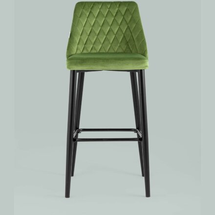 Стул барный Stool Group Диего велюр травяной ножки металл черные 