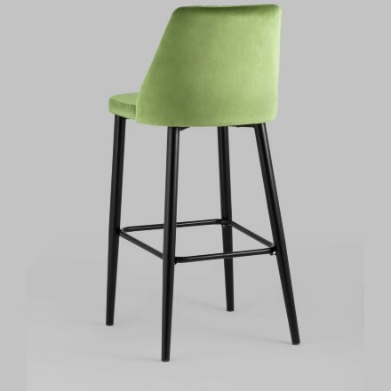 Стул барный Stool Group Диего велюр травяной ножки металл черные 