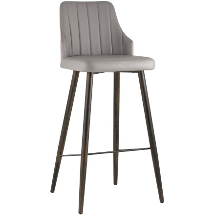 Стул барный Stool Group Коналл экокожа серый металлические ножки 