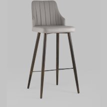 Стул барный Stool Group Коналл экокожа серый металлические ножки