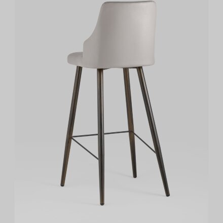 Стул барный Stool Group Коналл экокожа серый металлические ножки 
