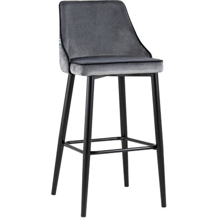 Стул барный Stool Group Коби велюр серый ножки металл черные 