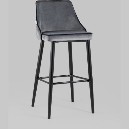 Стул барный Stool Group Коби велюр серый ножки металл черные 