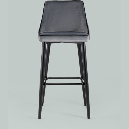 Стул барный Stool Group Коби велюр серый ножки металл черные 