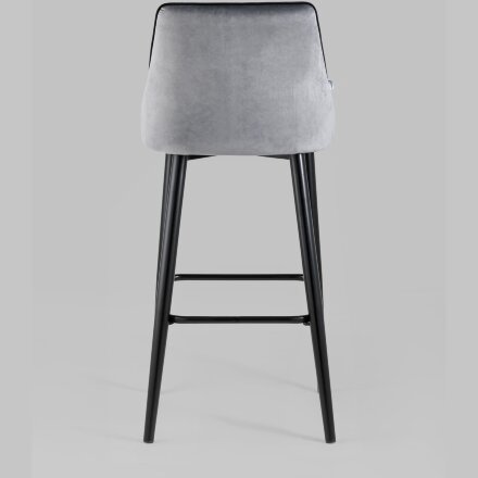 Стул барный Stool Group Коби велюр серый ножки металл черные 