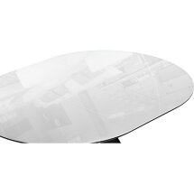 Стол стеклянный Рикла 110(150)х110х76 белый / черный