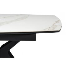 Керамический стол Риполь 140(180)х80 белый мрамор snow white / черный