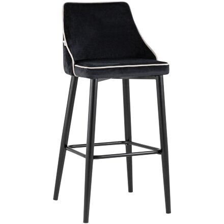 Стул барный Stool Group Коби велюр черный ножки металл черные 