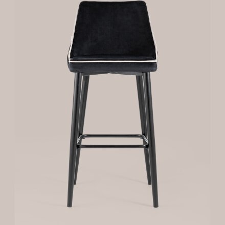 Стул барный Stool Group Коби велюр черный ножки металл черные 