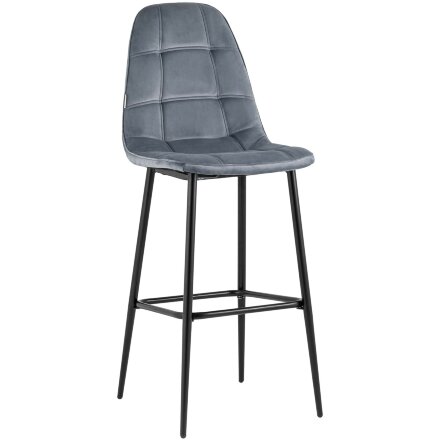 Стул барный Stool Group Тейлор велюр серый ножки металл черные 
