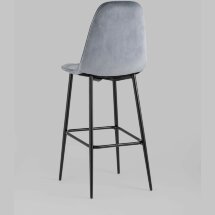 Стул барный Stool Group Тейлор велюр серый ножки металл черные