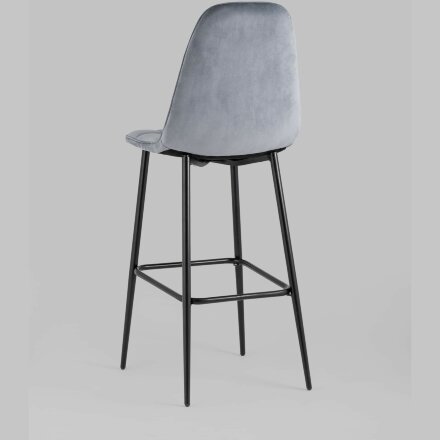 Стул барный Stool Group Тейлор велюр серый ножки металл черные 