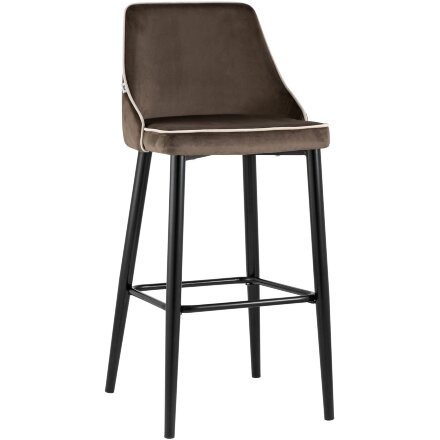 Стул барный Stool Group Коби велюр коричневый ножки металл черные 