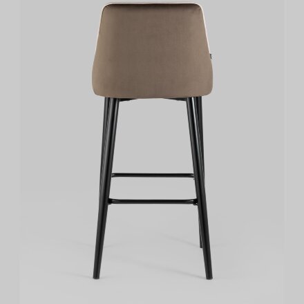 Стул барный Stool Group Коби велюр коричневый ножки металл черные 