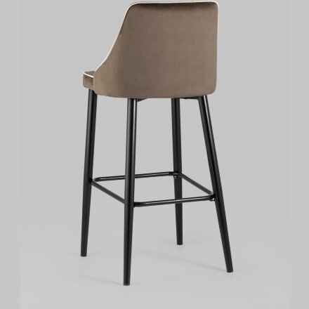 Стул барный Stool Group Коби велюр коричневый ножки металл черные 