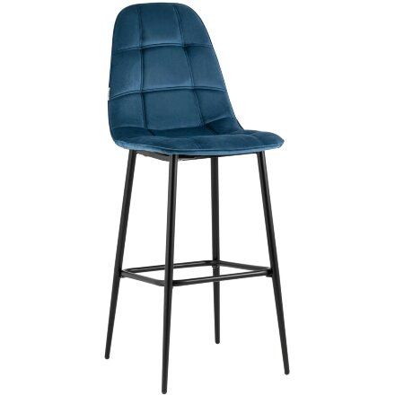 Стул барный Stool Group Тейлор велюр пыльно-синий ножки металл черные 