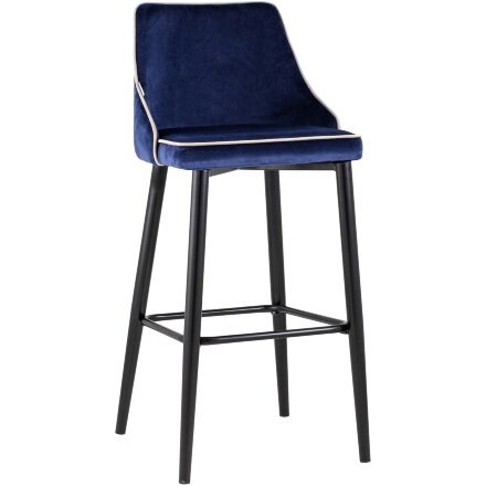 Стул барный Stool Group Коби велюр синий ножки металл черные 