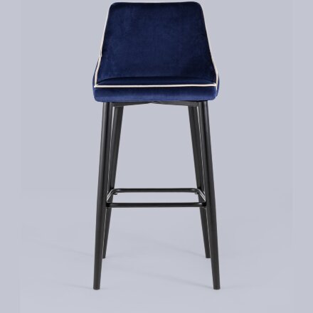 Стул барный Stool Group Коби велюр синий ножки металл черные 