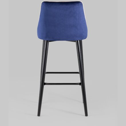 Стул барный Stool Group Коби велюр синий ножки металл черные 