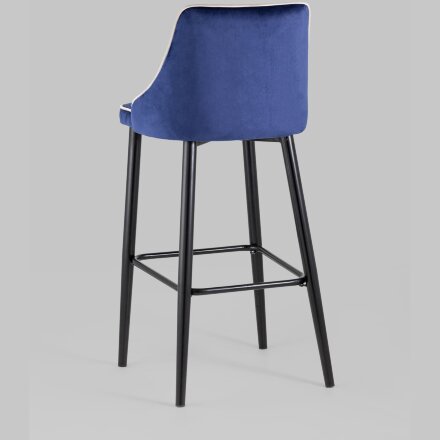 Стул барный Stool Group Коби велюр синий ножки металл черные 