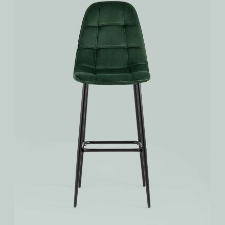 Стул барный Stool Group Тейлор велюр зелёный ножки металл черные 
