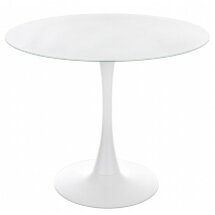 Стол стеклянный Tulip 90 white