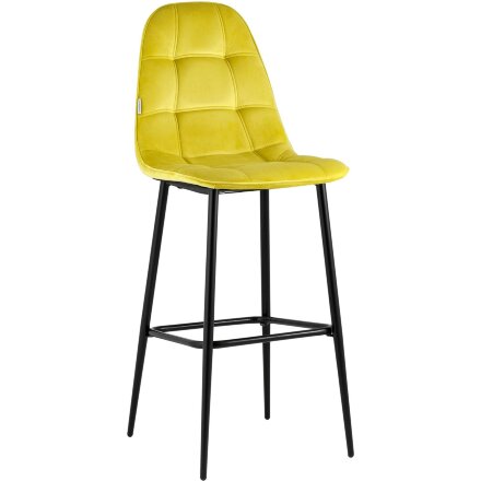 Стул барный Stool Group Тейлор велюр жёлтый ножки металл черные 